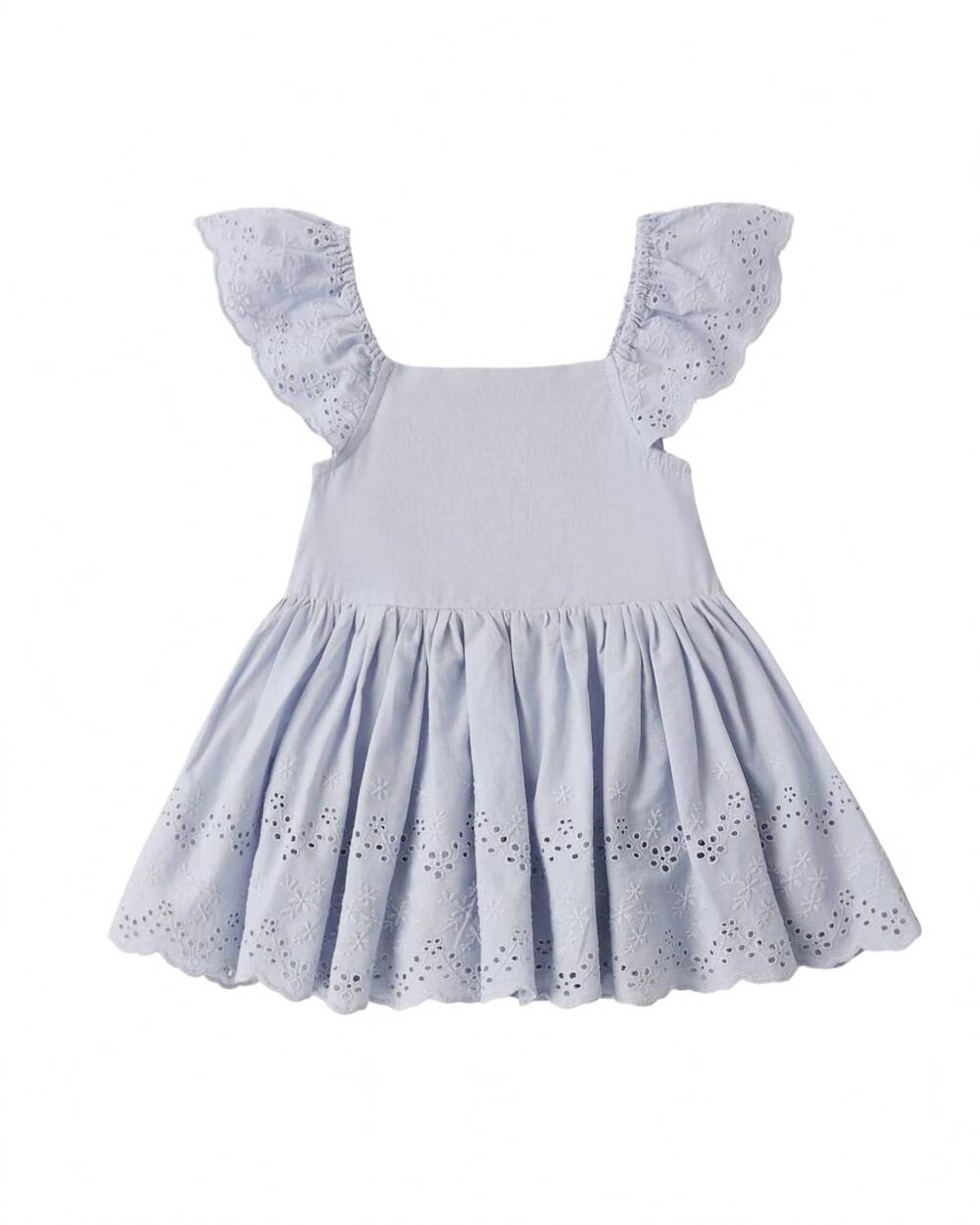 NEW RYLEE + CRU girl's remi romper in periwinkle